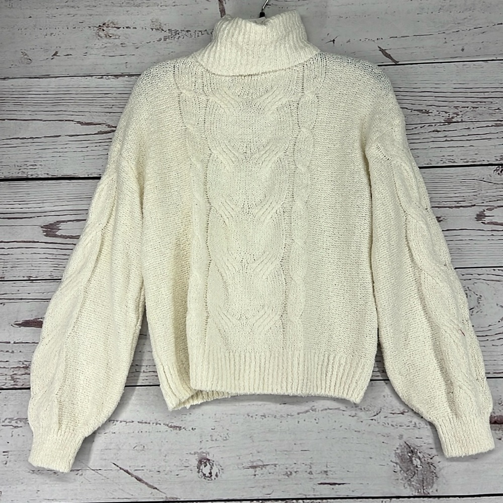 Hippie Rose Juniors Cable Knit Turtleneck Sweater